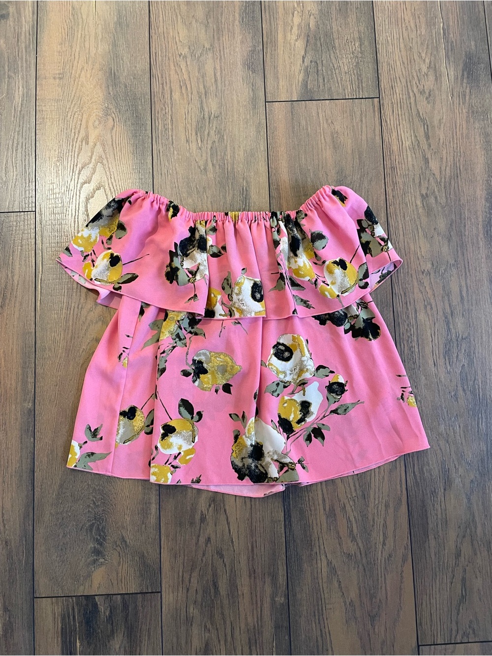 Wilfred Pink Floral Elastic-Neck Blouse